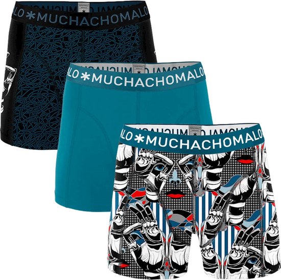 Muchachomalo Prostethics Heren boxershort - 3 pack - print/Donkerblauw - Maat XXL
