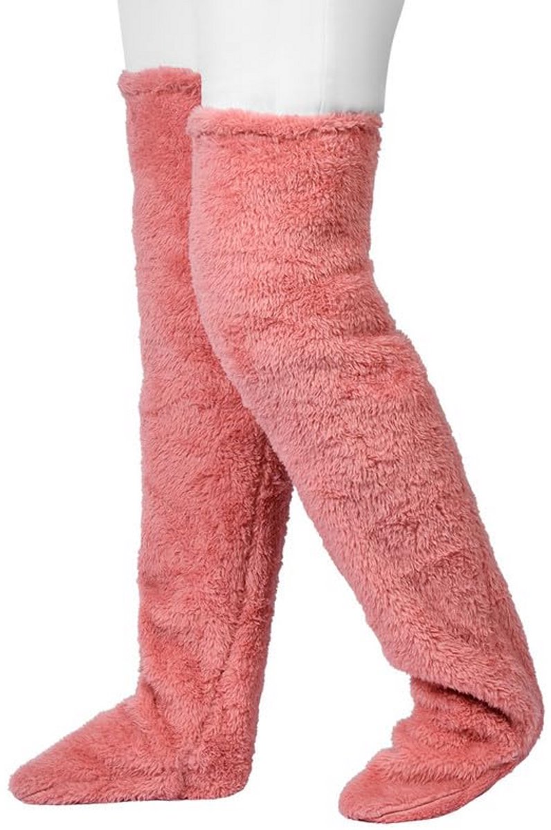 Extra Warme Overknee Huissokken met Zachte Zool voor Dames - Pluche Slipper Sokken