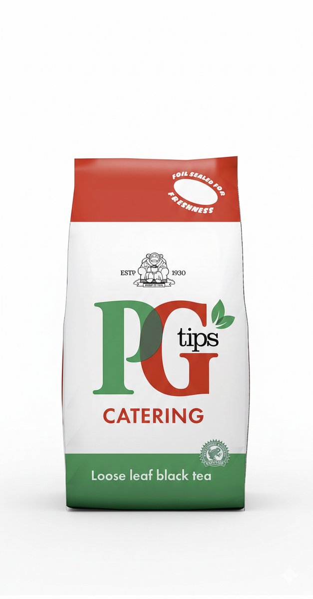 PG Tips 4 x 1,5 kg Premium Losse Zwarte Thee - Horeca Voordeelverpakking - 6 kg Totaal voor 480 Porties - Hoogwaardige Kwaliteit Ideal voor Catering & Grootverbruik met Kajal Sticker