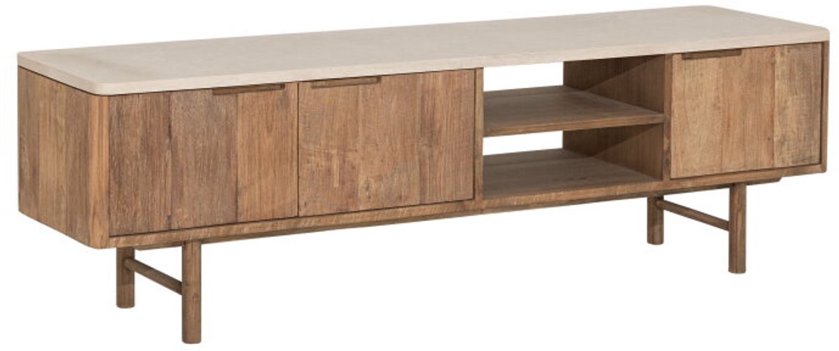 DTP Home TV stand Bliss Mortex No.2 medium, 3 doors, 2 open racks,50x170x35 cm | MORTEX top