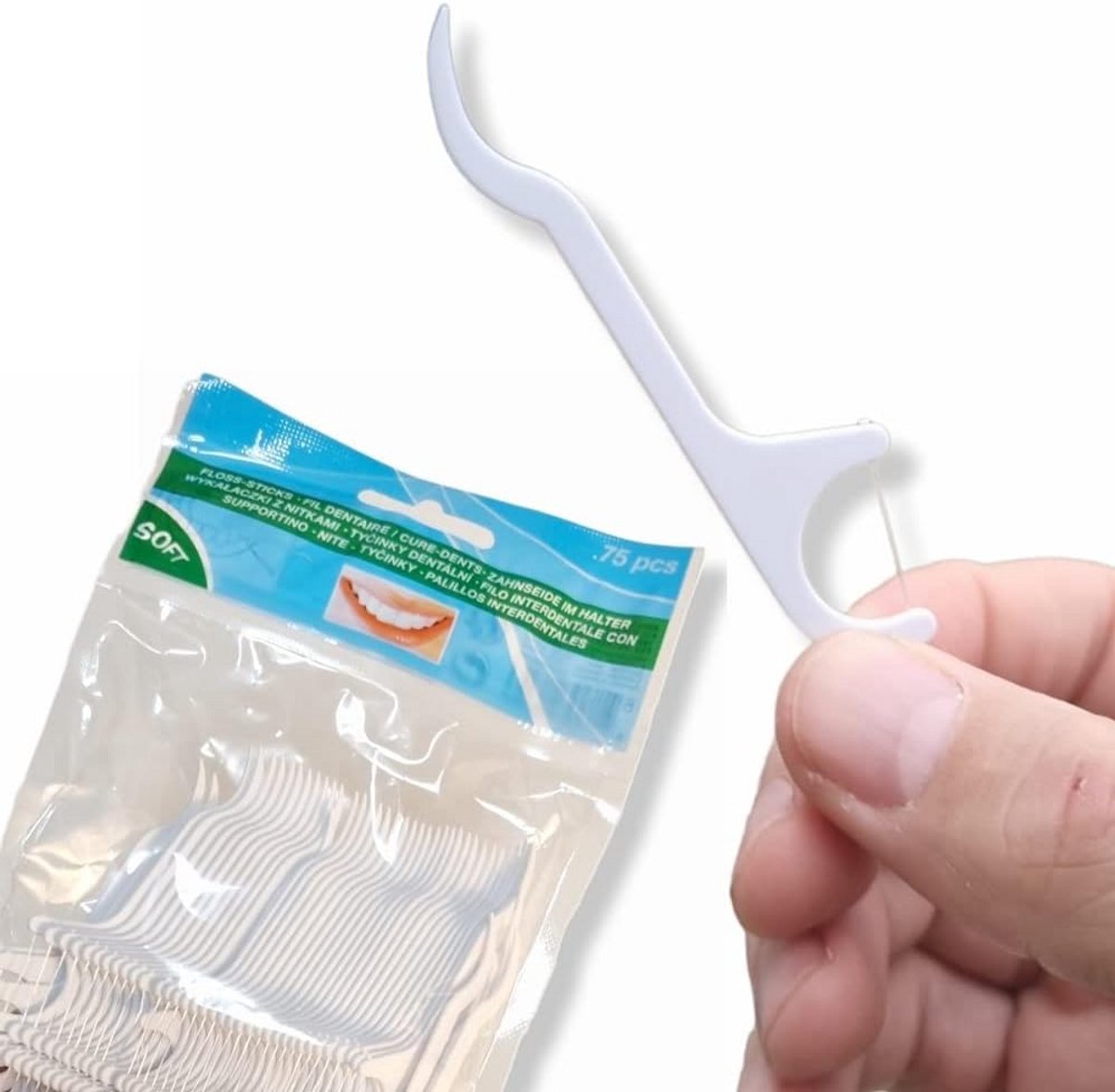 75 Stuks Hersluitbare Tandenstokers Set met Zijdezijde - Ergonomisch Reiniging