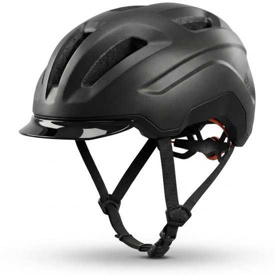 GOOFF® RIDER SMART Fietshelm met Verlichting - Helm voor Volwassenen - NTA 8776 - Snorscooter Helm met LED Licht - Goedgekeurd voor Blauw Kenteken en E Bike - Dames en Heren - M - Matzwart