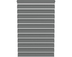 Aufun zebra rolgordijn – klemfix montage zonder boren – verduisterend en lichtdoorlatend – grijs – 120 x 150 cm – voor raam en deur