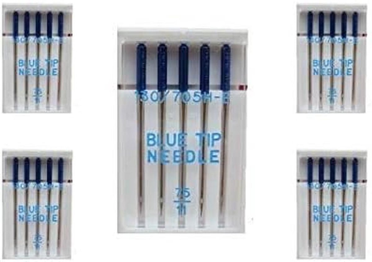 Set van 25 Borduurwerknulden voor Naaimachines - Blauw Tip