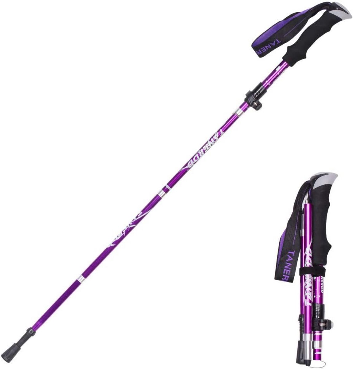 Opvouwbare Trekkingstok Ultralicht Aluminium Anti-Shock voor Wandelen en Camping