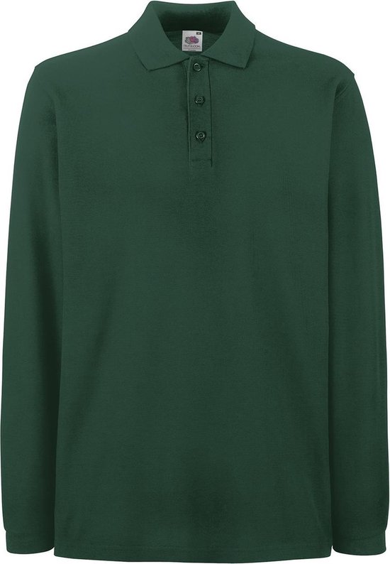 Fruit of the Loom Polo met Lange mouwen Groen XXL