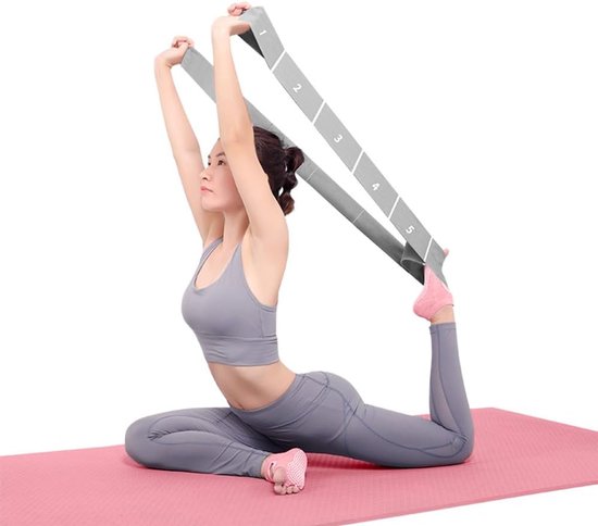 11 lusvormige weerstandsbanden – Rekbanden voor yoga, pilates, ballet en ontspanning, voor flexibiliteit, beenstrekking en oefeningen – Stevige rek- en strekapparatuur voor dans en fitness — afbeelding 2