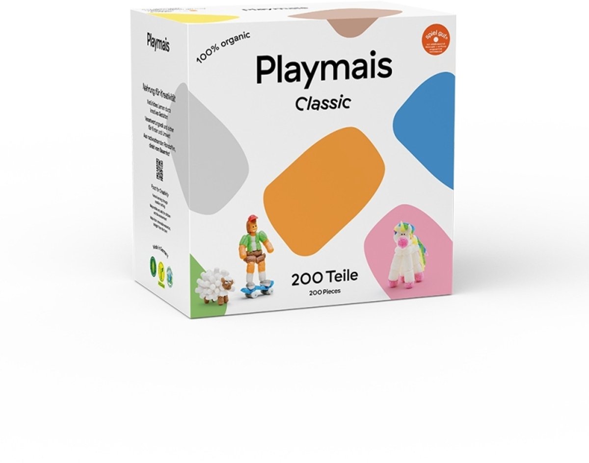 PlayMais Classic bouwstenen knutselset 200 stuks creatief speelgoed.