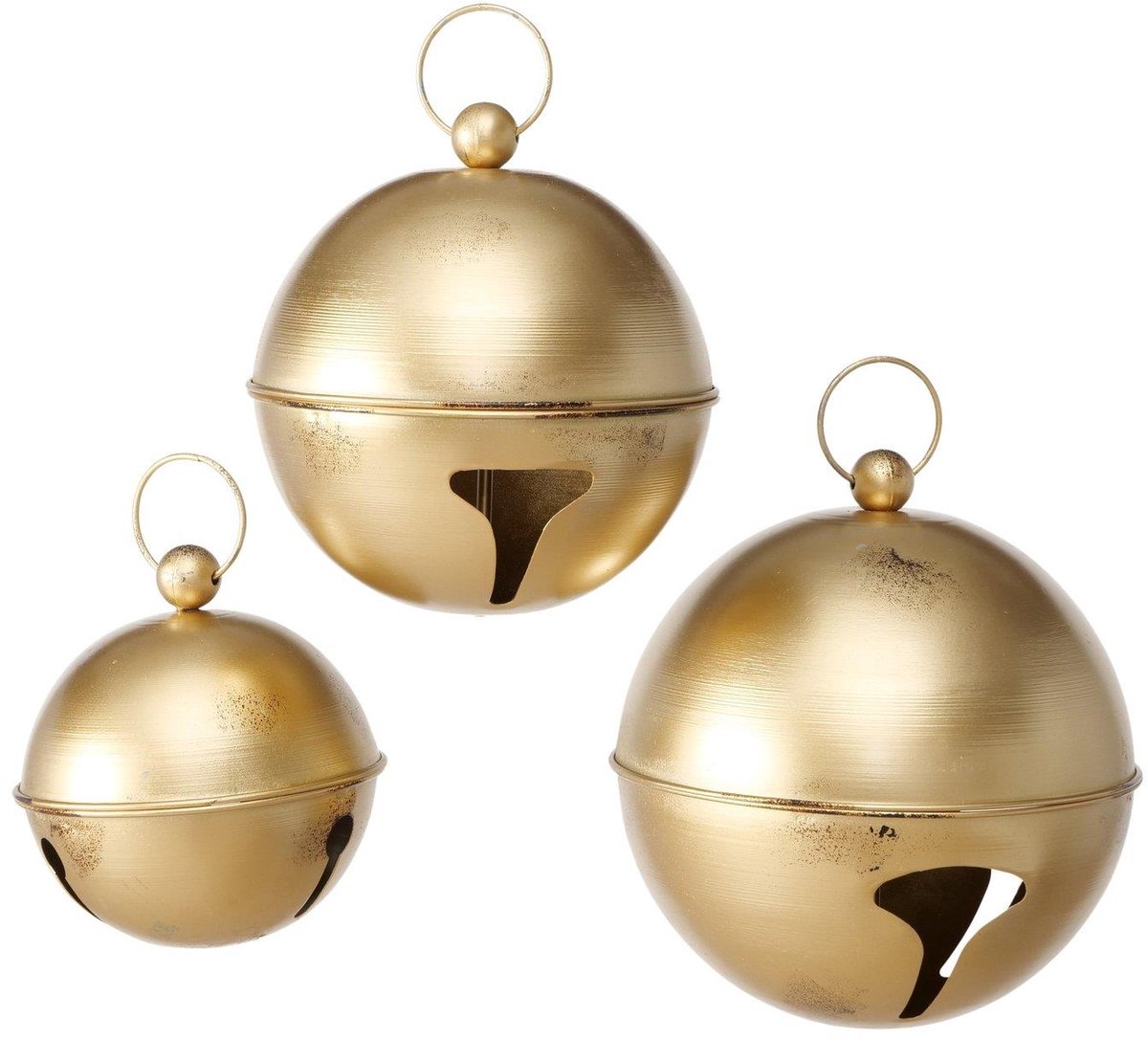 Boltze Home kerstklok hangerset goud vintage 3-delig decoratie.