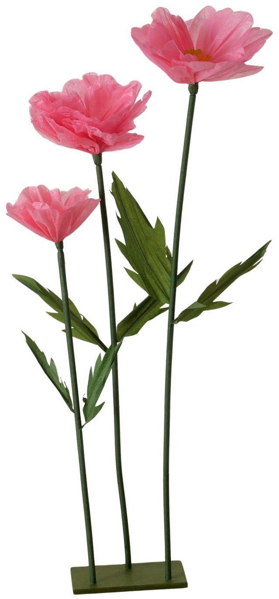 Boltze Home decoratie bloem standaard roze 158cm FSC gecertificeerd.