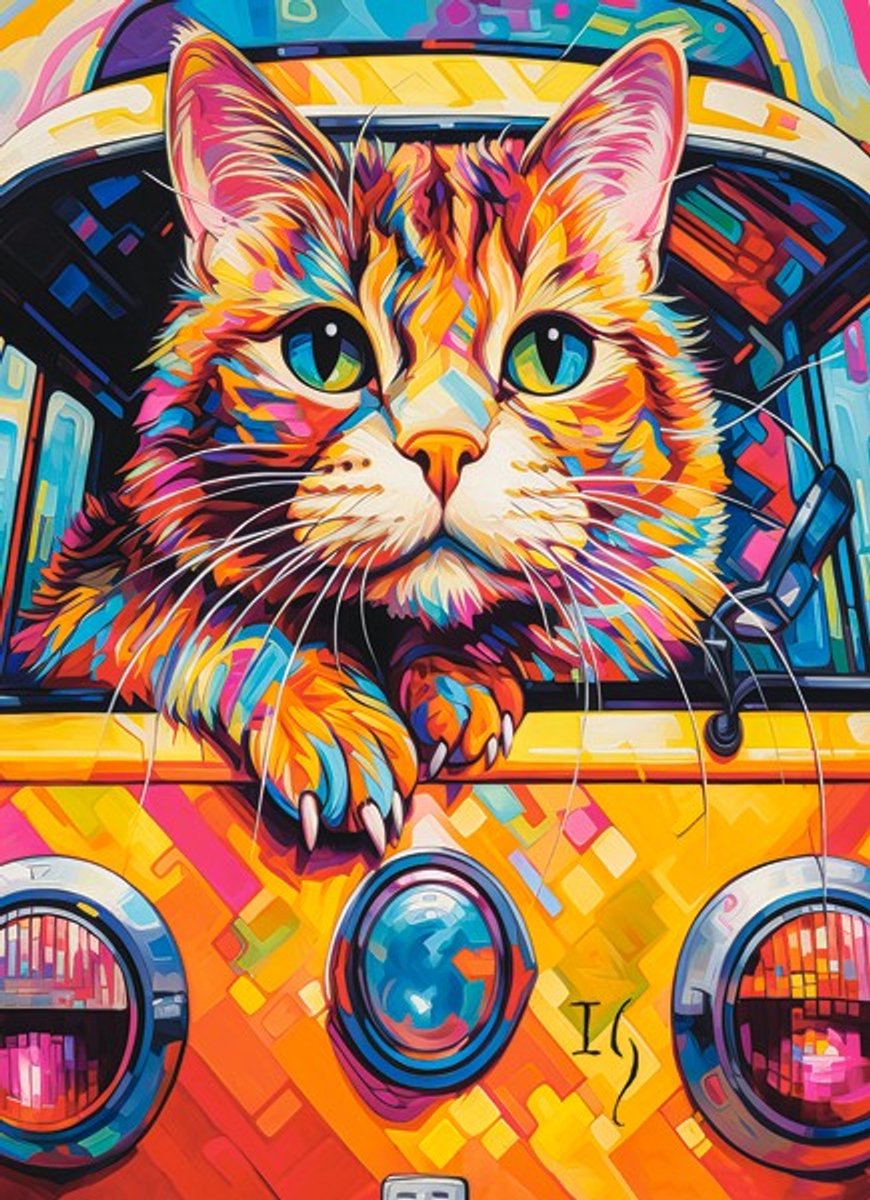 Castorland puzzel katten busreis - 100 stukjes speelgoed puzzel.