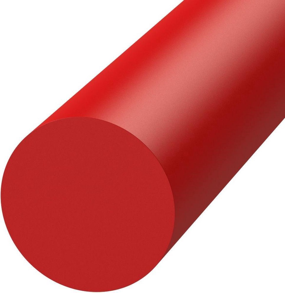 POM C kunststof staf rood Ø 80 L=1000 | Delrin | POM-C | POM | CNC draaien | Foodgrade