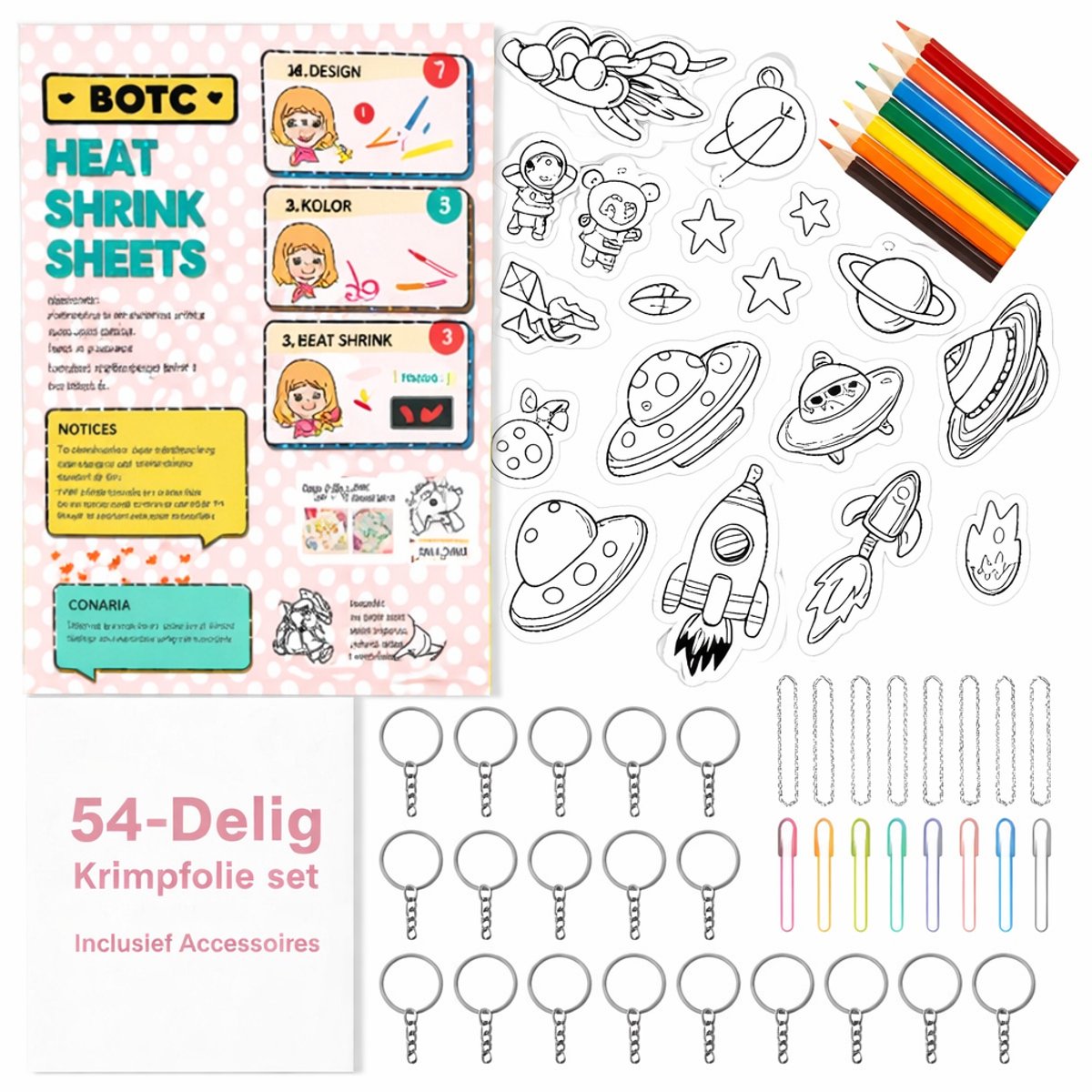 BOTC Krimpfolie set - Krimpie Dinkie Pakket - Knutselen Krimpie Dimpie - Sieraden en sleutelhangers maken