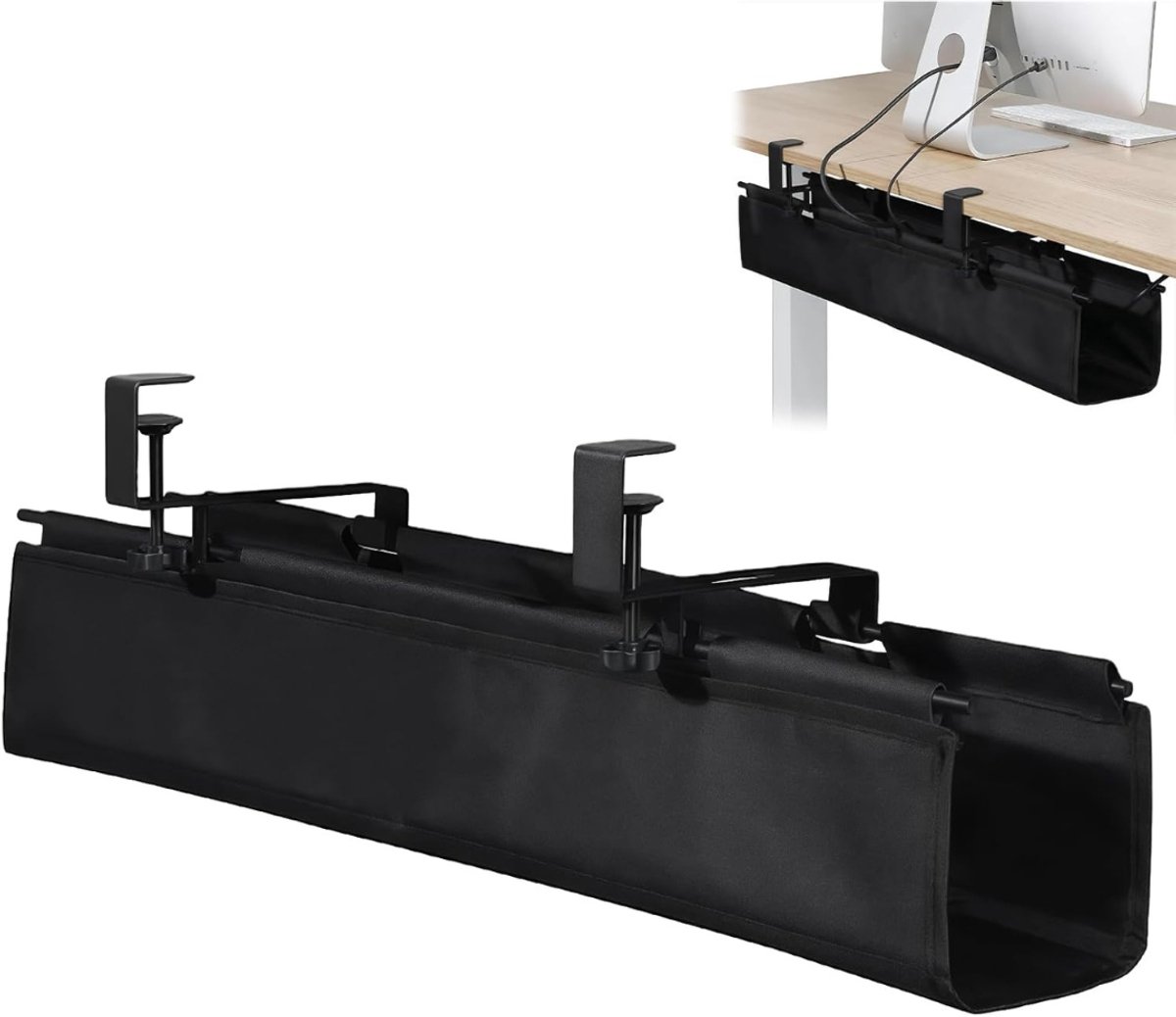 Octav8® Kabelgoot Bureau - Kabelbox - Kabelorganizer - 70 cm - RVS - Zwart