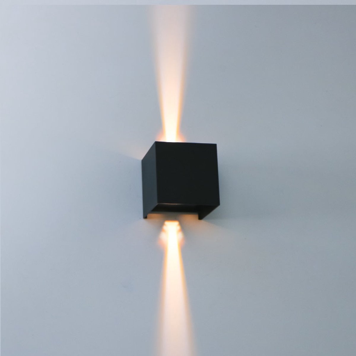 4x | Cube wandlamp set | Draadloos dimbaar | Zwart | CCT - Lichtkleur instelbaar | Incl. afstandsbediening