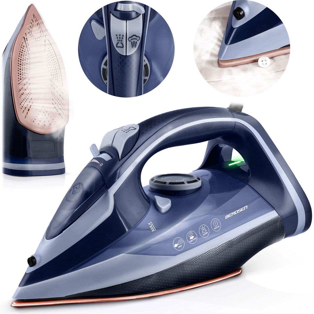 Stoomstrijkijzer 3000W Berdsen BD-330 keramische coating verticaal strijken