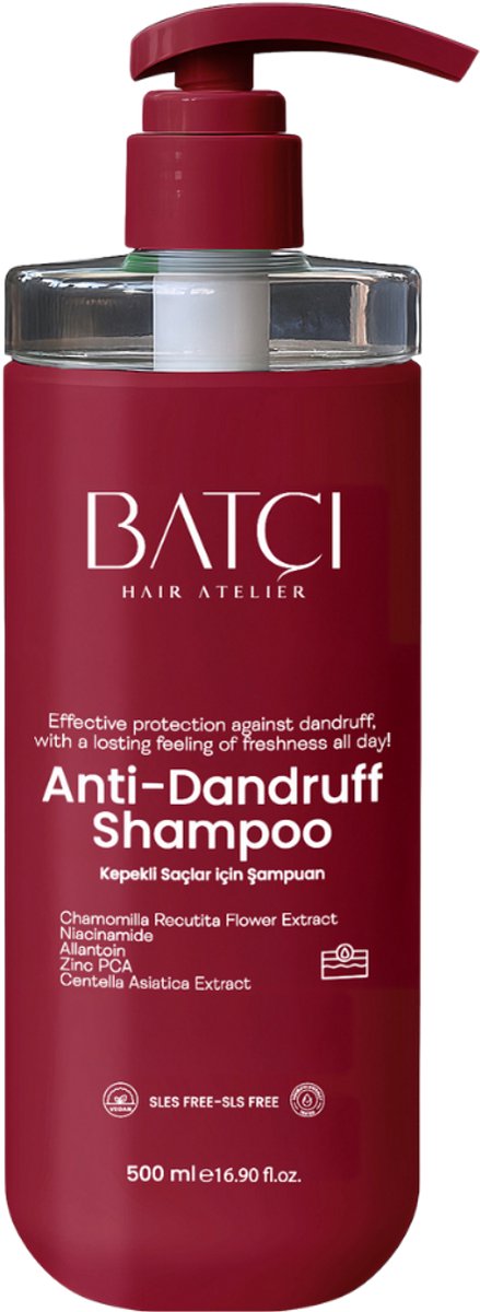 BATCI Anti Roos Shampoo - Voedende Formule Verrijkt met Niacinamide & Aloë Vera voor Hoofdhuidverzorging - 500 ml
