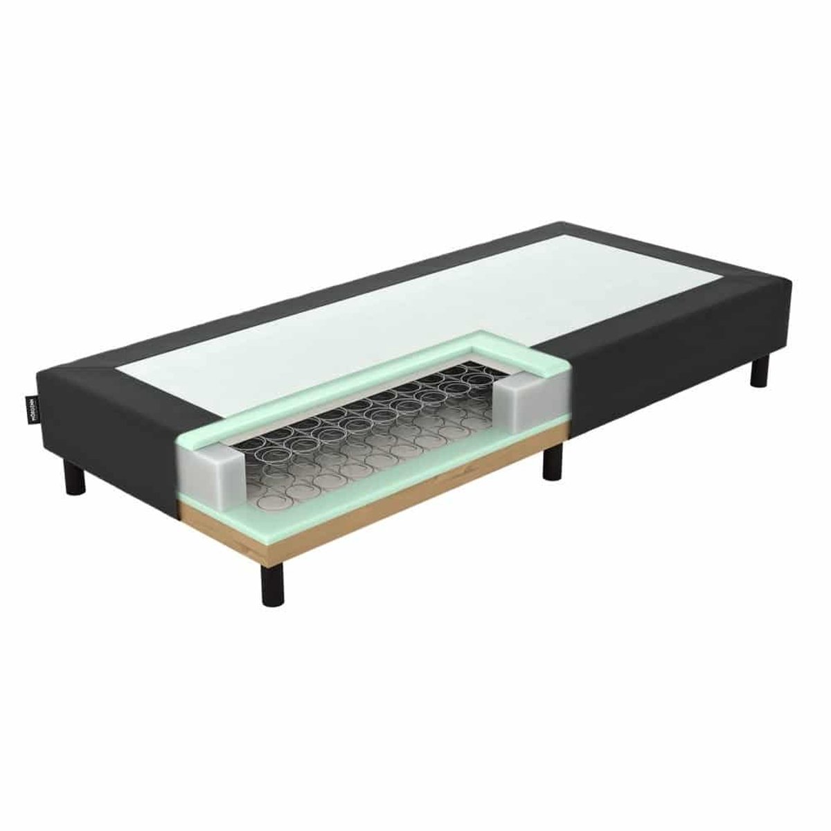 Mörgenn Ideal Boxspring - Losse Box - Luxe Bonellvering - Hotelkwaliteit - Zwart - 120x220 cm - 20cm hoog