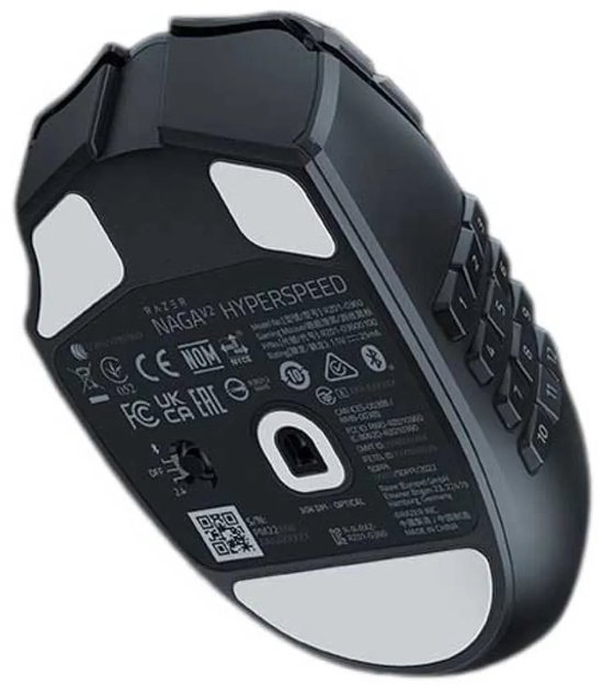 Razer Naga V2 HyperSpeed - Draadloze MMO Gaming Muis - 19 Programeerbare Knoppen - 30.000DPI - Zwart