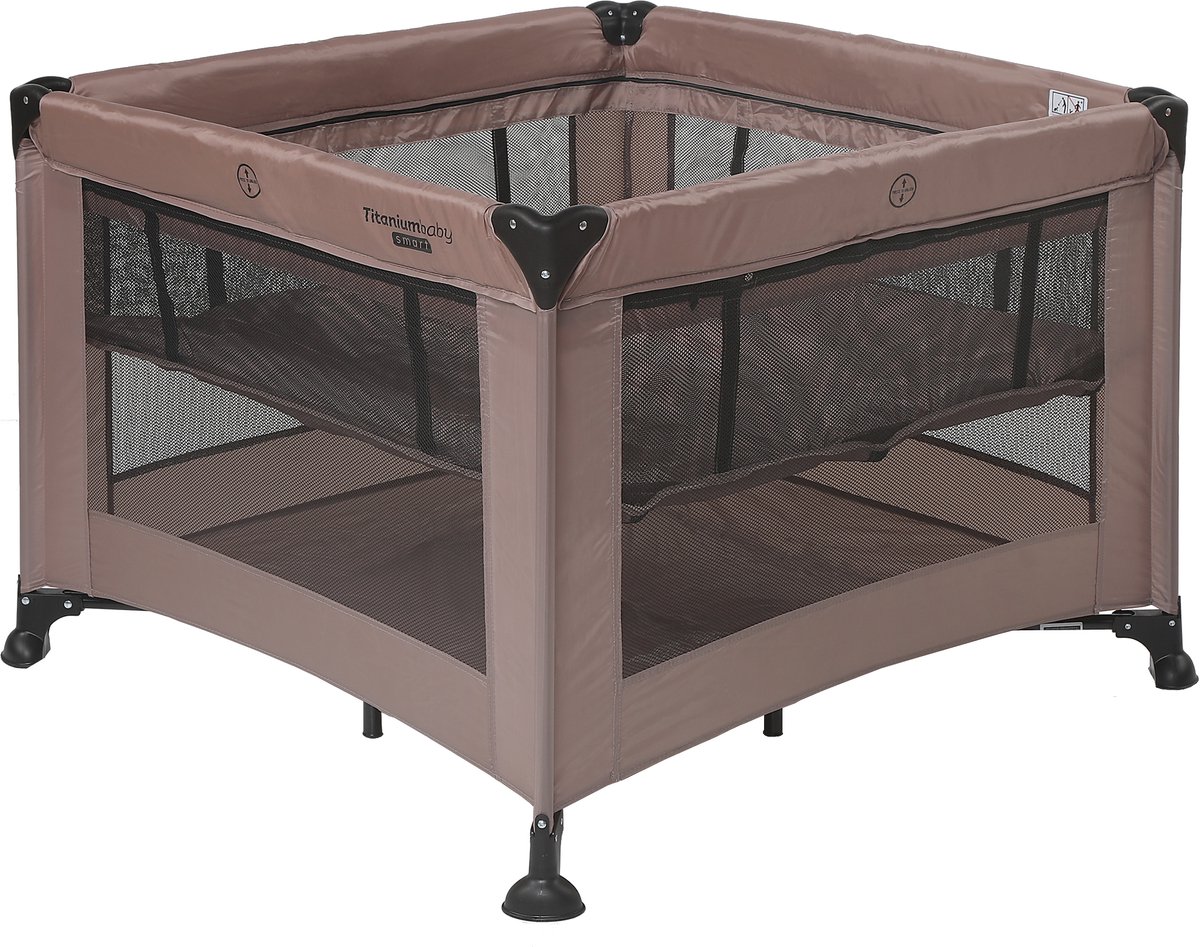 Titaniumbaby Opvouwbare box SMART Mason met verhoger 100x100 cm Taupe inclusief draagtas – foto 5