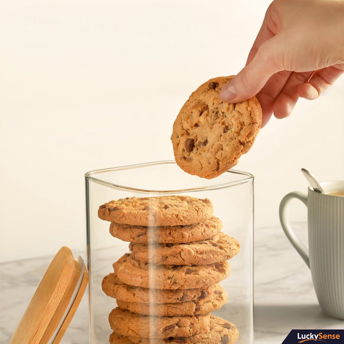Glazen Voorraadpotten met Deksel – Luchtdichte deksels – 1750ml – Borosilicaatglas – 10x10x20cm – Set van 4 — cadeau in Wonen & Interieur - foto 5