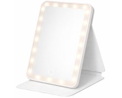 L'Noir - Make Up Spiegel - Make-Up Spiegel Met Verlichting - Scheerspiegel - 3X LED Lichtstanden - Dimbaar - Draaibaar - Oplaadbaar - Wit