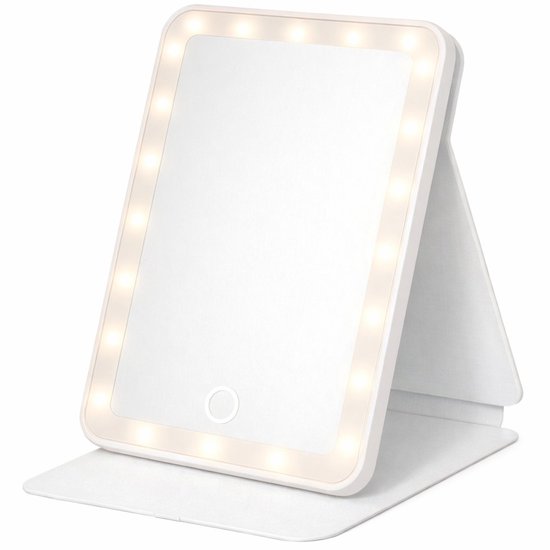 L'Noir - Make Up Spiegel - Make-Up Spiegel Met Verlichting - Scheerspiegel - 3X LED Lichtstanden - Dimbaar - Draaibaar - Oplaadbaar - Wit