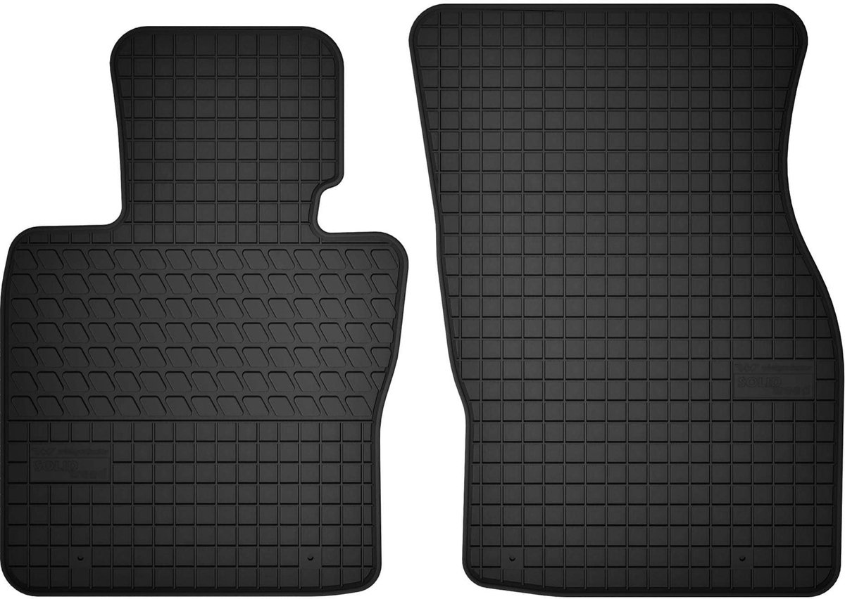 Wielganizator SolidTread Serie - Roestvrijstalen Autodywanen - 2 Stuks - Zwarte Kleur - Speciaal voor Mini One III Hatchback