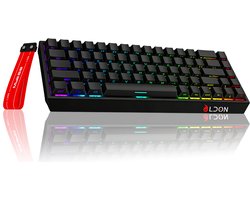 Mide68 - 65% Bedraad Gaming Toetsenbord - RGB Verlicht toetsenbord - Hall Effect Rapid Trigger Mechanisch Toetsenborden - Hot Swap - 8K Hz - 0.01mmRT - 0.125ms - Zij Bedrukte toetsen - 68 Keys -Beste prijs-kwaliteitverhouding - Edele zwarte
