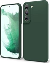 Coque avec Protection d'appareil photo adaptée au Samsung Galaxy S22 | Couverture verso | Fin | TPU flexible | Vert foncé