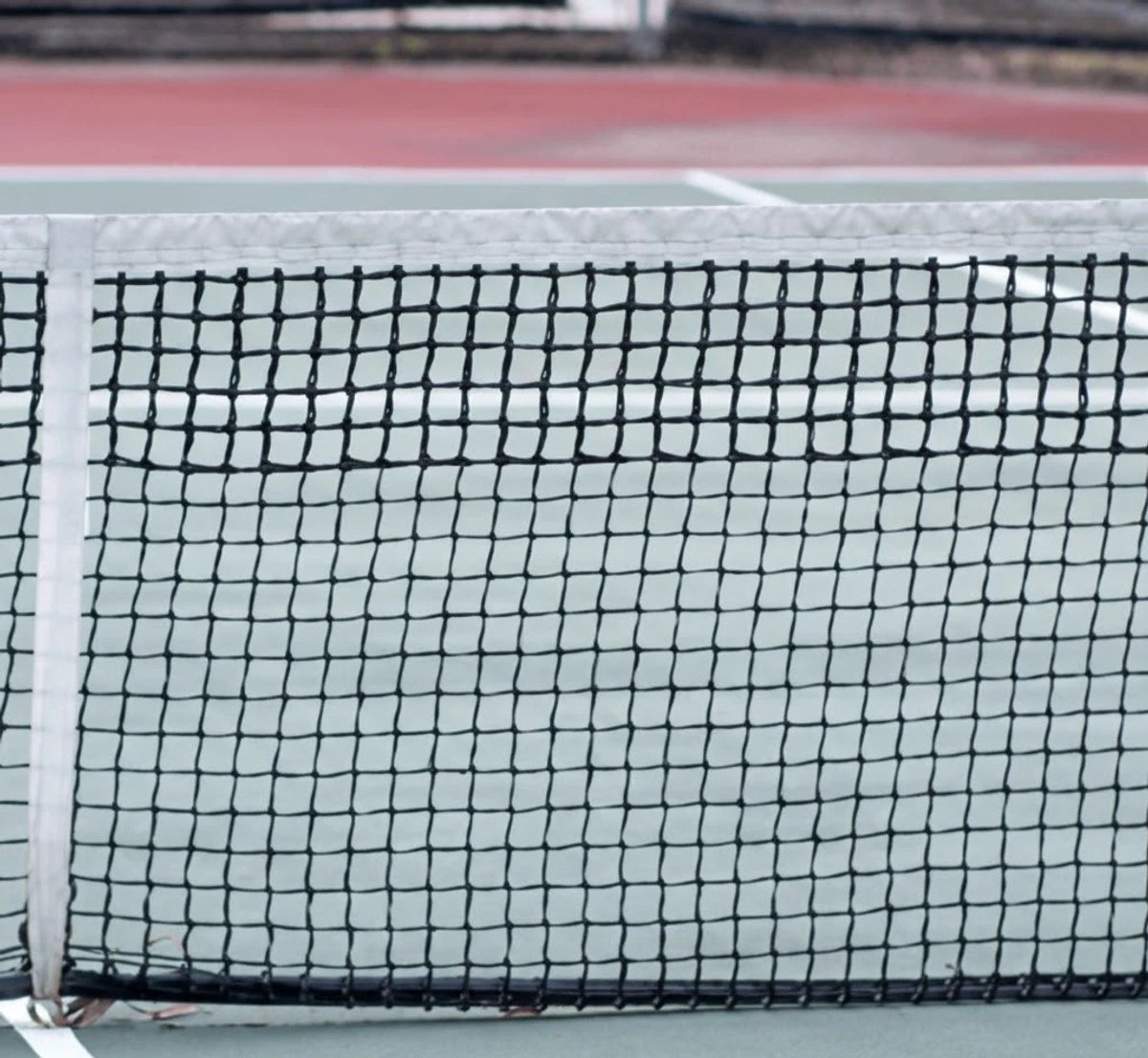 Tennisnet - 12,75 x 1,05m - Handgeknoopt - 6 dubbele topmazen - Bestand tegen harde slagen - J. van Dijk - Polyethyleen - Zwart