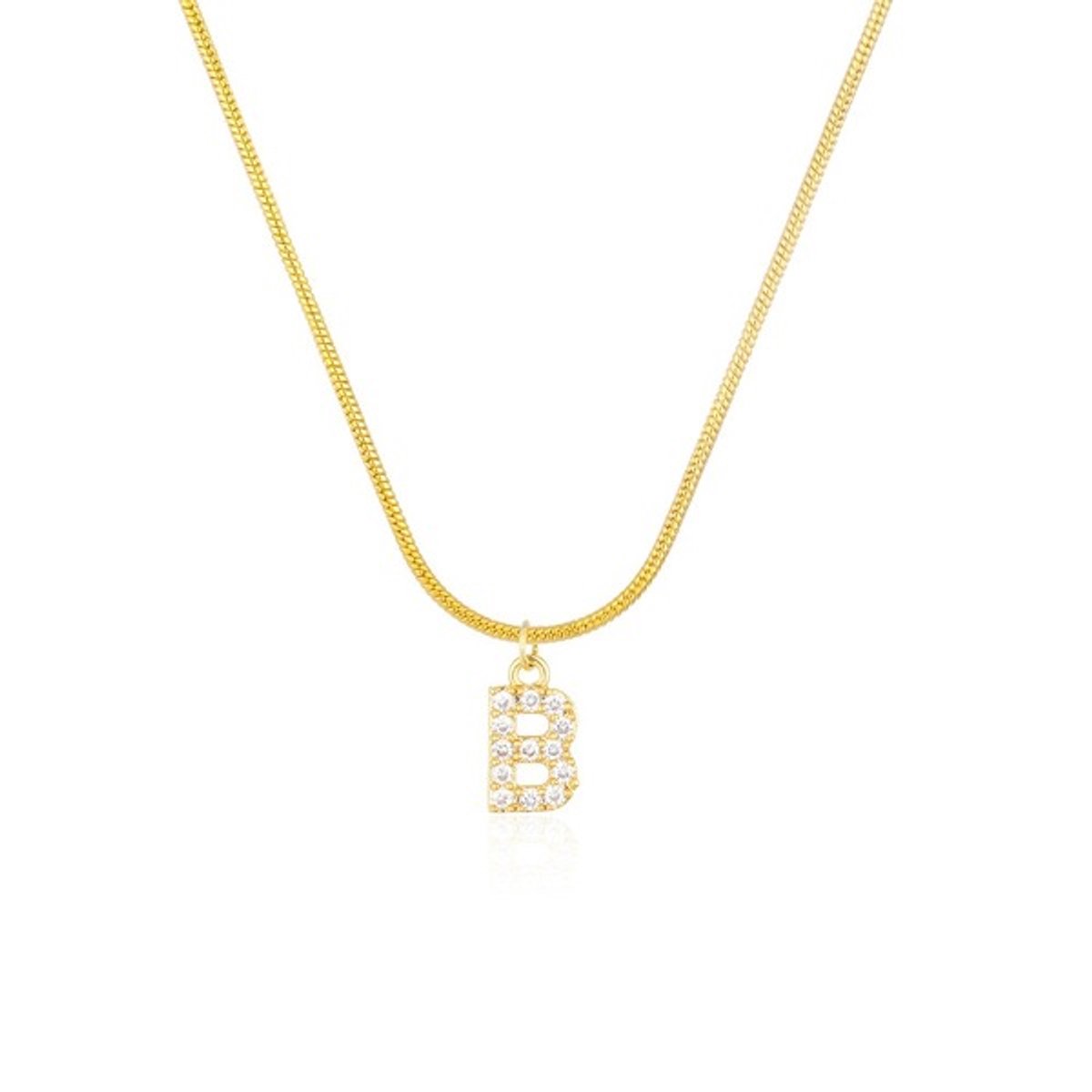 14k goud verguld ketting letter B met steentjes/ elegant/ stijlvol sieraad/ roestvrijstaal/ sOwiesO shop/ verjaardags cadeau/ collier/ liefde/