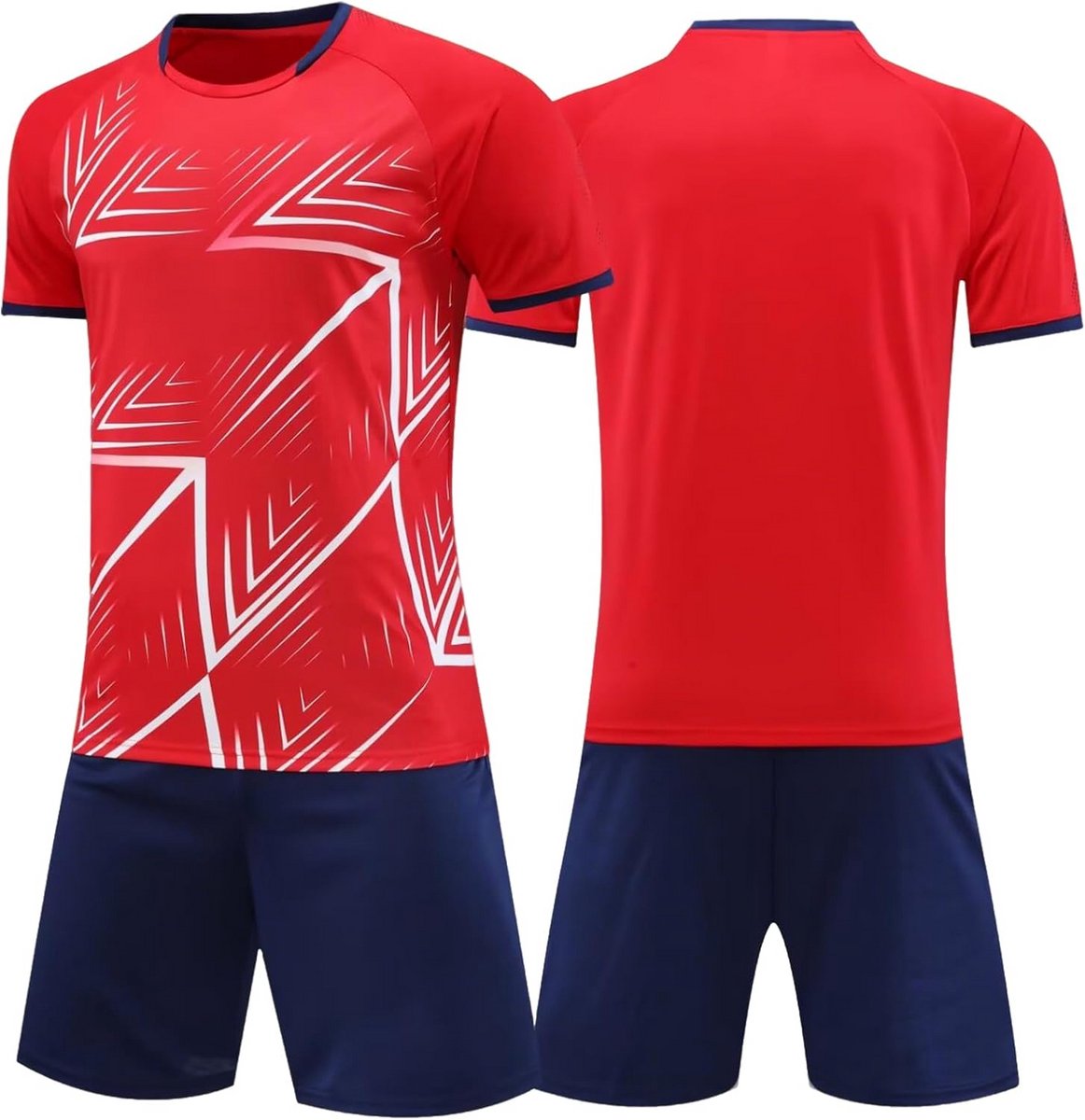 Voetbalshirt Set Jongens 2-Delig Trainingspak Sneldrogend Ademend Sportkleding voor 7-13 Jaar