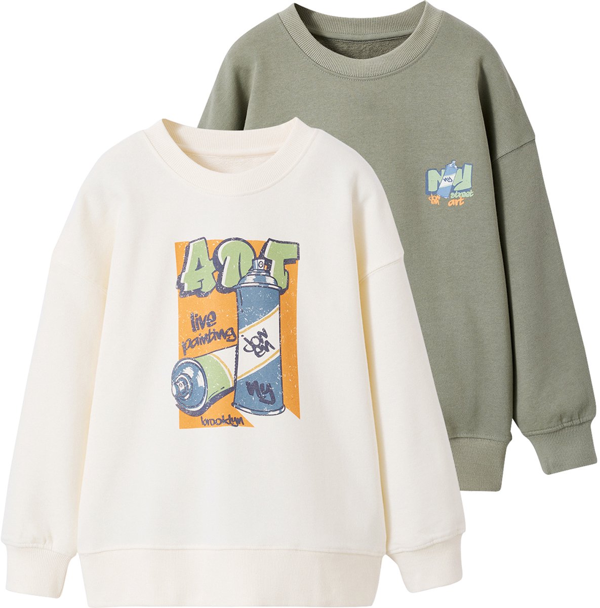 Jonen Set van 2 sweaters voor jongens met lange mouwen