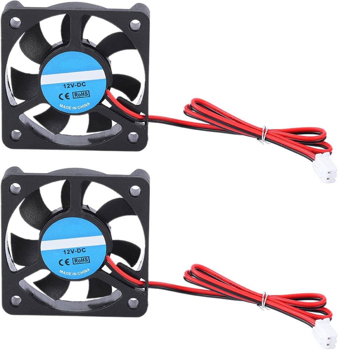 Set van 2x 50x50x15mm Koelventilator 2-Pin 12V Voor 3D Printer en DIY PC Upgrade