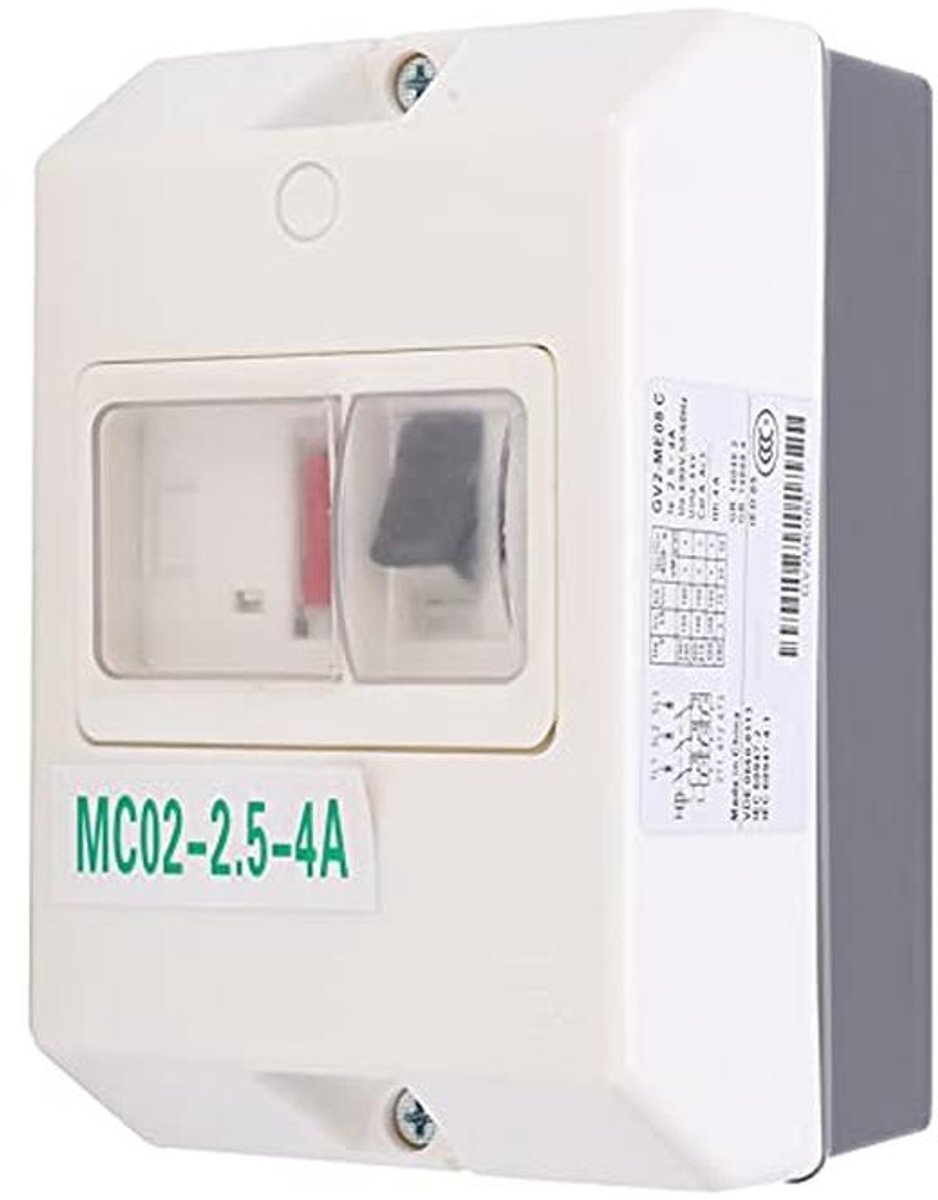 Waterdichte Motorbeveiligingsschakelaar IP55 2.5-4A voor Overbelasting en Kortsluiting