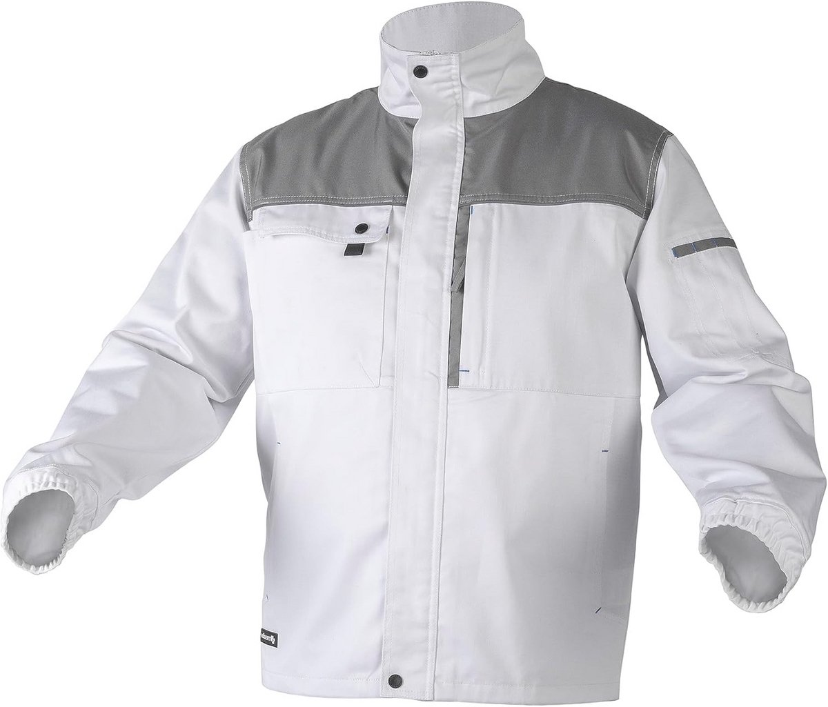 Witte Werkjas Schilders en Klussers met Reflectie en Katoenmix