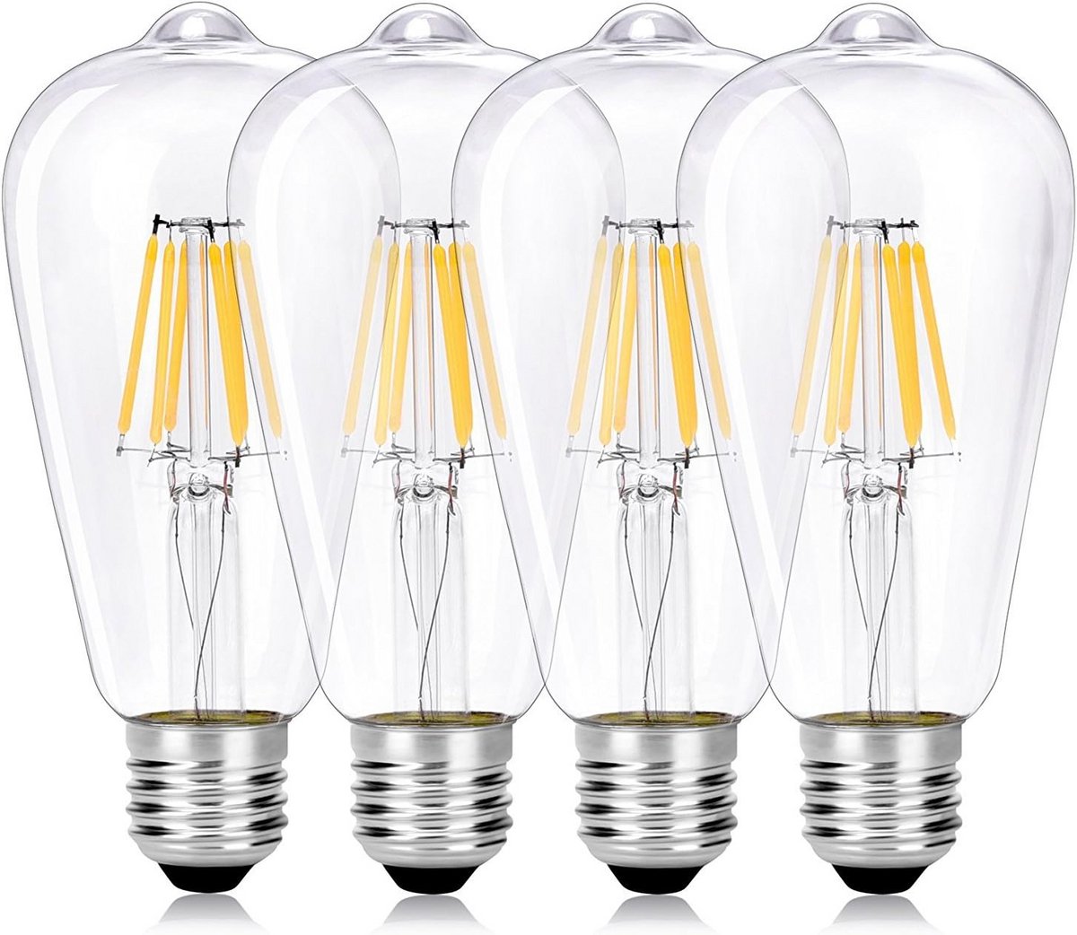 LED Filament Lamp E27 ST64 Vintage Edison Stijl 6W Warm Wit Dimbaar