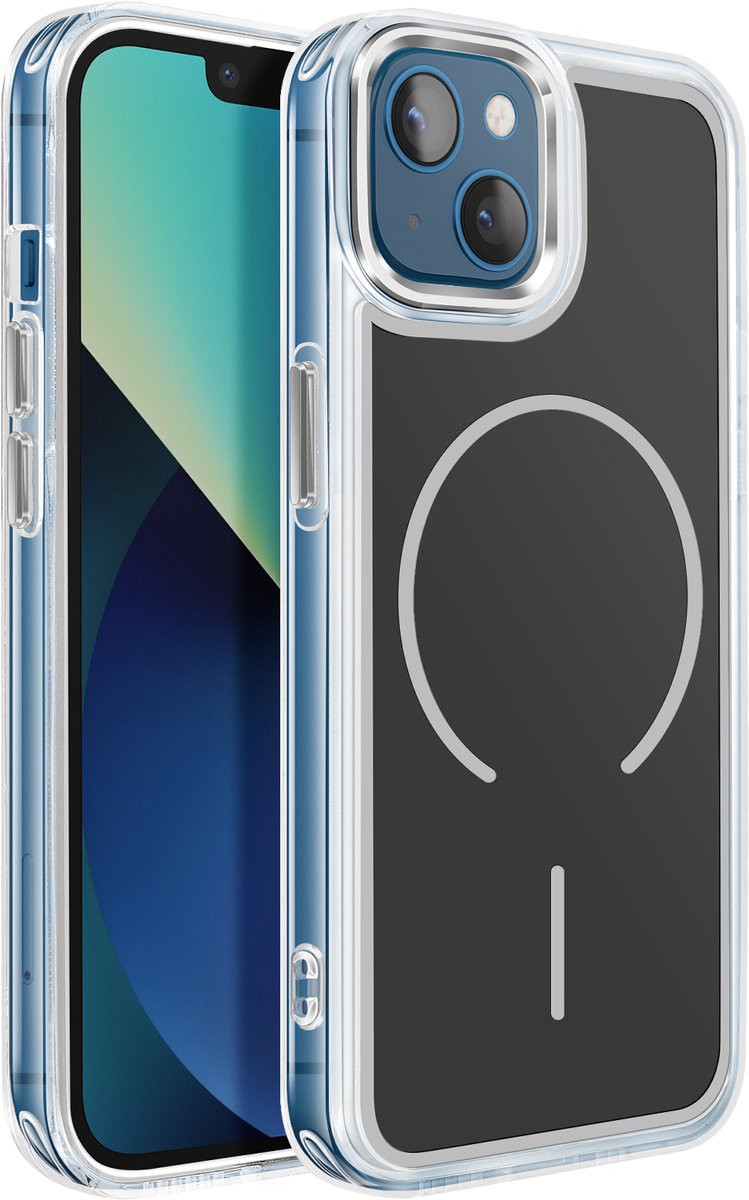 Avizar MagSafe Hoes Geschikt voor Apple iPhone 13 / 14 Hybride Ontwerp Versterkt, Zwart