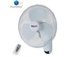 Hortistar Wandventilator met Afstandsbediening 40 cm – 50W – Oscillerende Functie – Muurventilator voor Slaapkamer, Woonkamer, Kantoor en Werkruimte