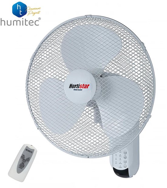 Wandventilator 40 cm Hortistar 50W Oscillerend Muurventilator Met Afstandsbediening Stil Ruimtebesparend