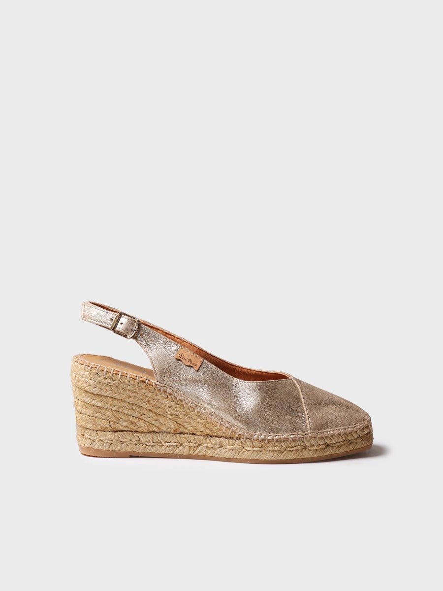 Dames espadrilles met gesloten neus en leren sleehak | BRENDA-AS