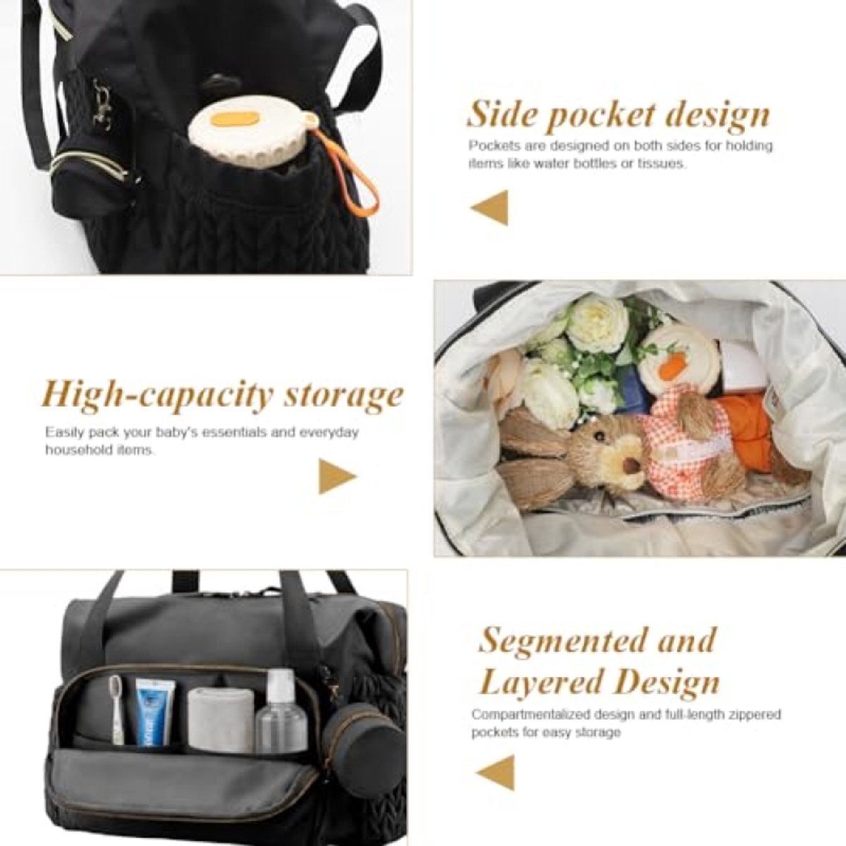 Luiertas rugzak - Ruime babytas met geïsoleerde flessenvakken en ergonomisch design – foto 4