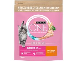 PURINA ONE BIFENSIS JUNIOR 1-12 Kattenvoer Kitten droog, rijk aan kip (1 x 750g)