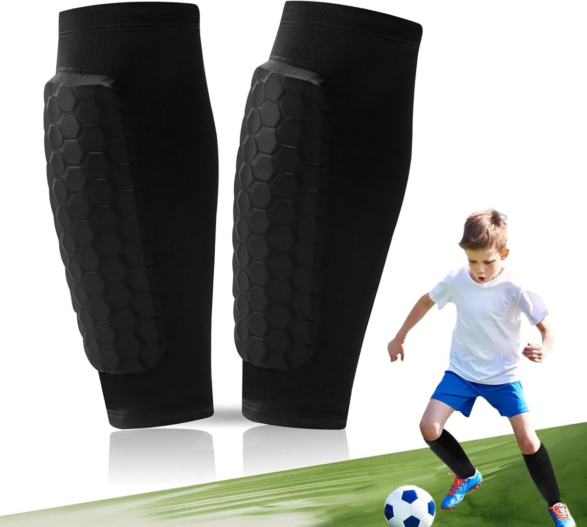 Schokbestendige Voetbalscheenbeschermers met Antislip en Ademend Nylon Design
