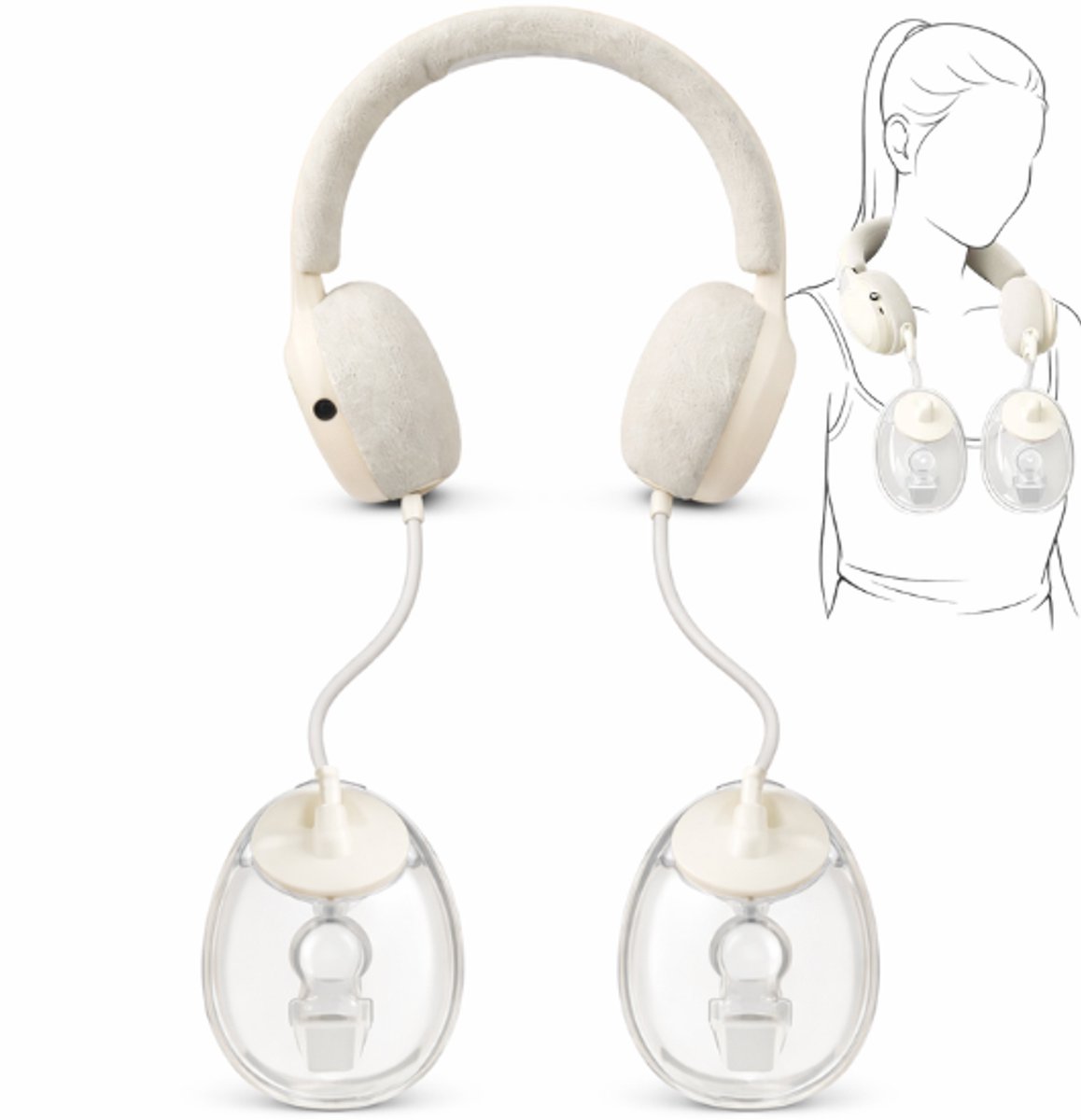 Bol.com Artix Essentials Elektrische Handsfree Borstkolf - Draadloze Borstkolf met Warmte Nekband - Dubbel Kolf Apparaat - Breas... aanbieding