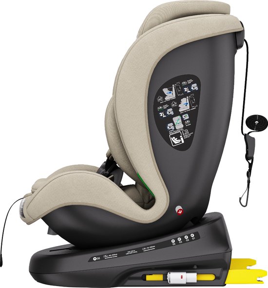 Ding Aiden Autostoel - Beige - 360° Draaibare Isofix Autostoel - i-Size - Vanaf 40 tot 150cm - 0 tot 12 jaar — afbeelding 5