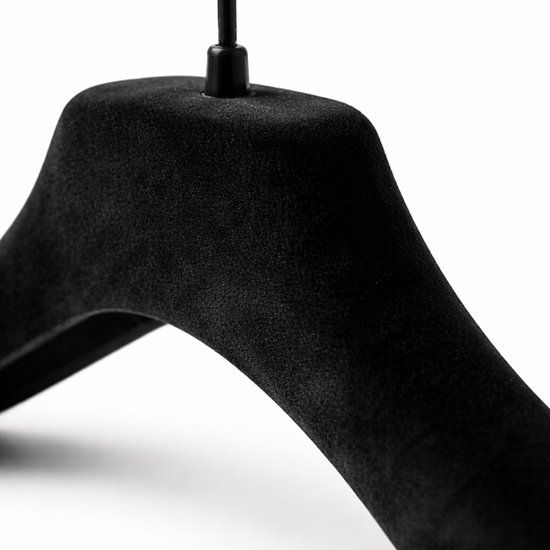 Cintre velours épaules larges noir "45CM", lot de 10 pièces