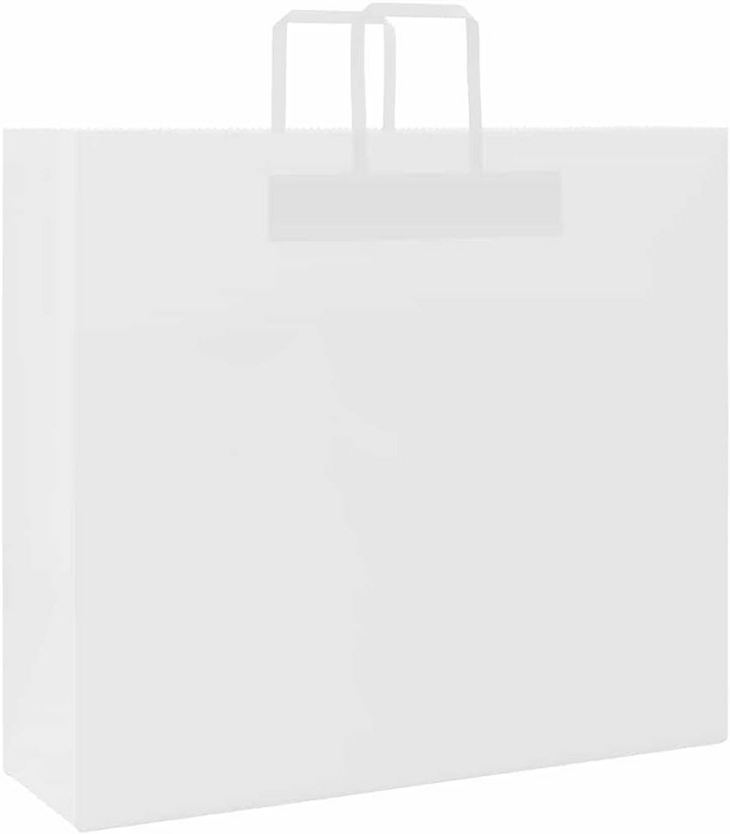 Grote Witte Papieren Zakken met Hengsels (250 stuks) - Sterk & Herbruikbaar