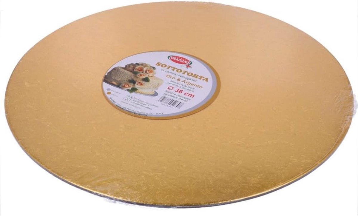Ronde Taartplateau 36 cm Dubbelzijdig Goud en Zilver Stevig Taartkarton